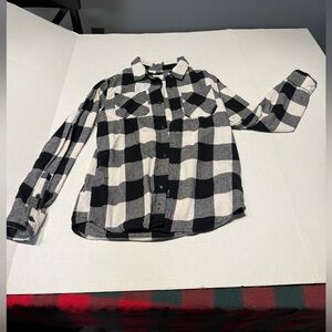 Sonoma Black and White Checkered Kids Button Down Shirt